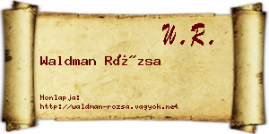 Waldman Rózsa névjegykártya